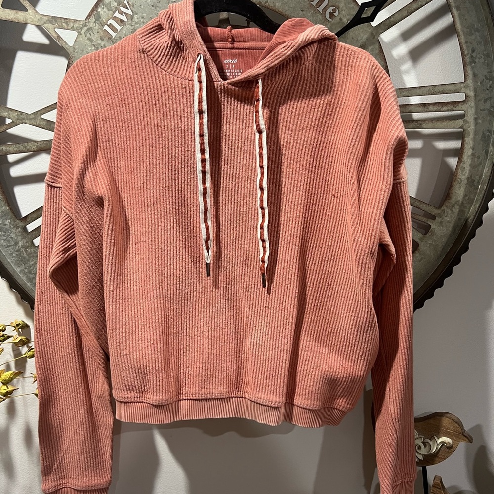 Aerie Women's Pink Hoodie Crop Top